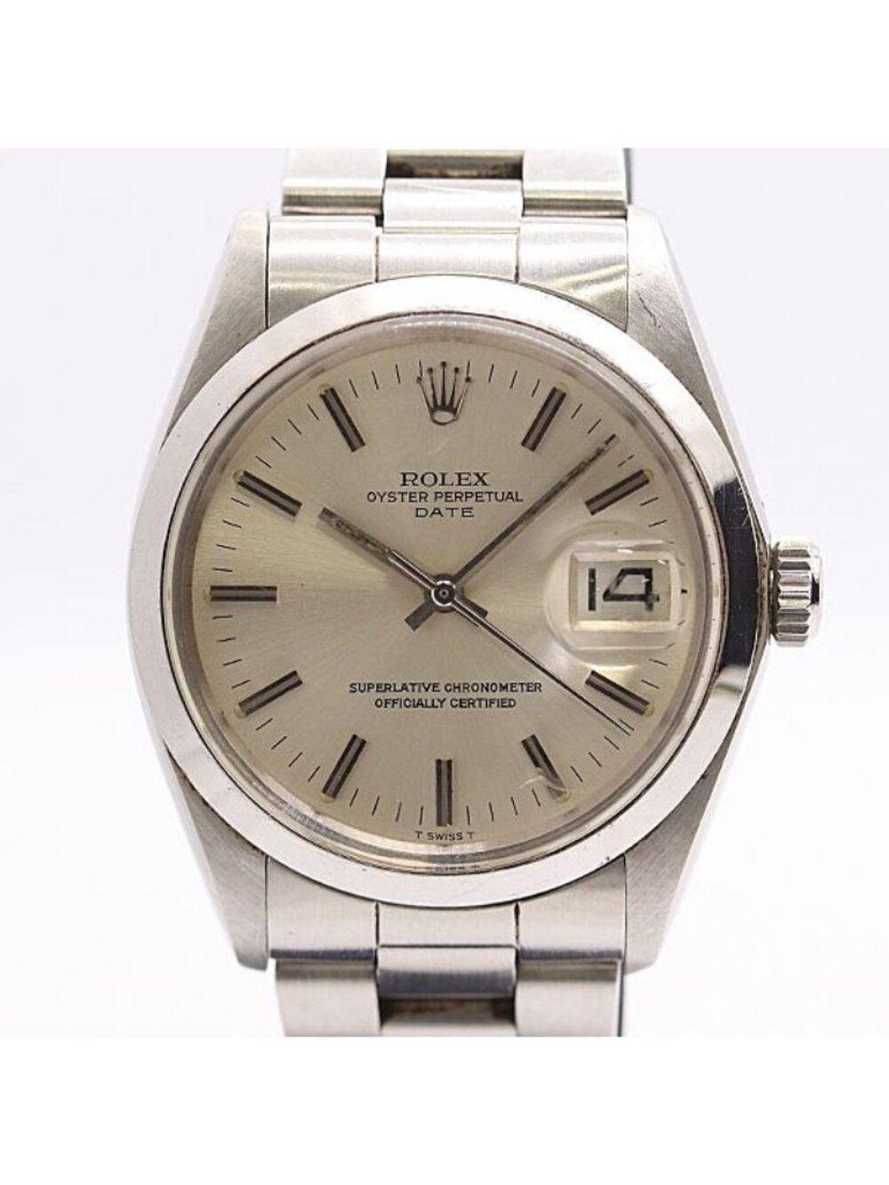 Rolex Oyster Perpetual Date Automatic Winding Silver Dial Watch